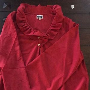 NWOT MUDPIE RUFFLE NECK TUNIC BLOUSE